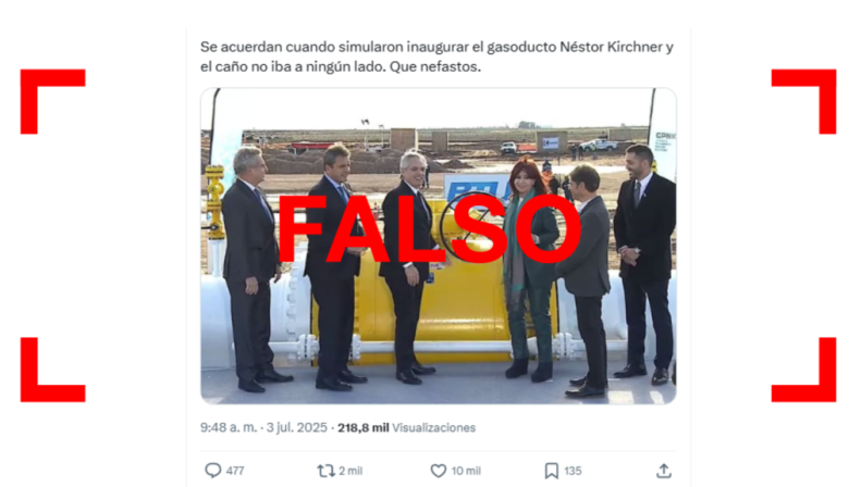 Vuelve a circular una falsa denuncia sobre el gasoducto Perito Moreno