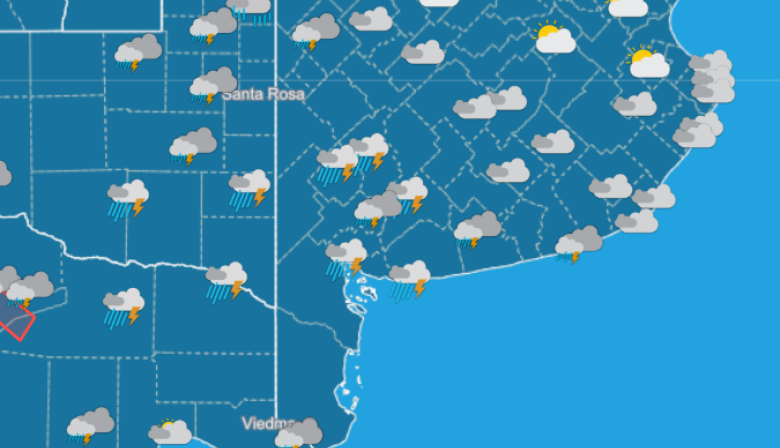 Alerta amarilla por tormentas en el sudoeste bonaerense: