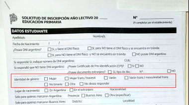 La inscripción a las escuelas ahora incluye las opciones “trans”, “travesti” y “no binario”