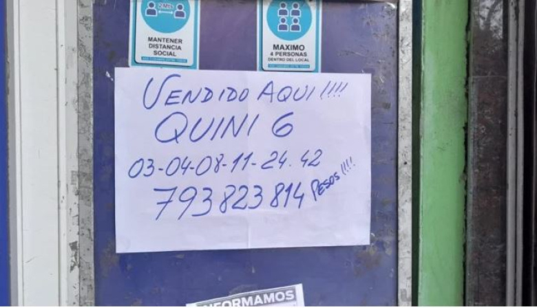 Mar del Plata: ganó casi $ 800 millones en el Quini 6 y se enteró cuando fue a la agencia a controlar la boleta