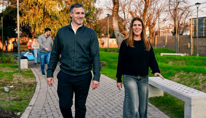 Soledad Peralta recorrió las obras del Paseo Alfaro y la Estación de Derqui