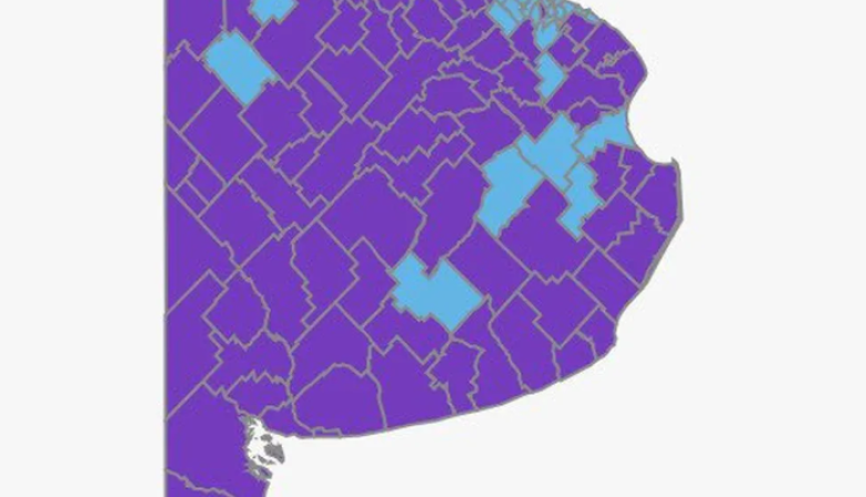 El mapa, pintado de violeta: LLA ganó en 99 de los 135 distritos bonaerenses
