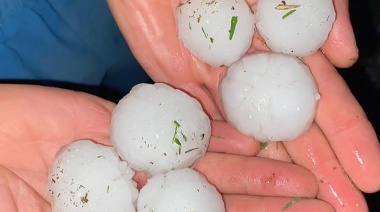 Temporal de granizo en Carhué: provocó roturas de techos, autos y postes 
