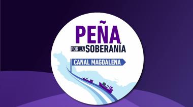 Peña por la Soberanía del Canal Magdalena, en el Puerto La Plata