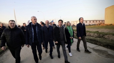 Kicillof recorrió la obra de la nueva planta potabilizadora para la Región Capital