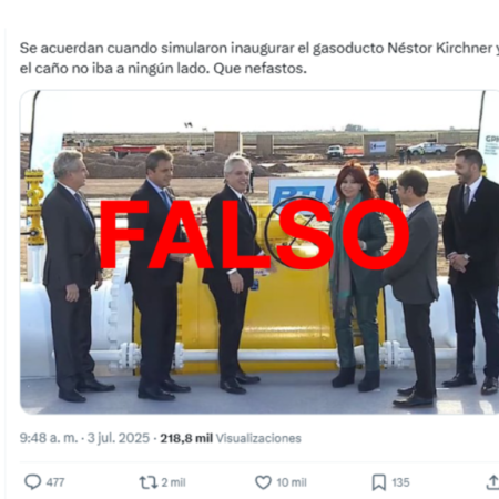 Vuelve a circular una falsa denuncia sobre el gasoducto Perito Moreno