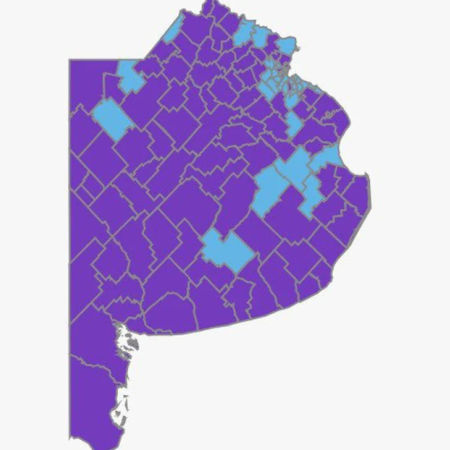 El mapa, pintado de violeta: LLA ganó en 99 de los 135 distritos bonaerenses