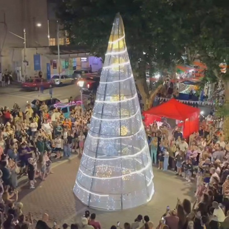 Olavarría: desde una unidad penitenciaria de Sierra Chica crearon un árbol navideño gigante