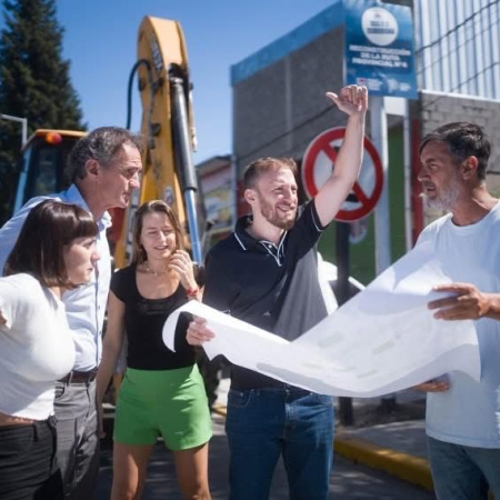 Otermín y Katopodis recorrieron la obra de la Ruta 4 en Lomas