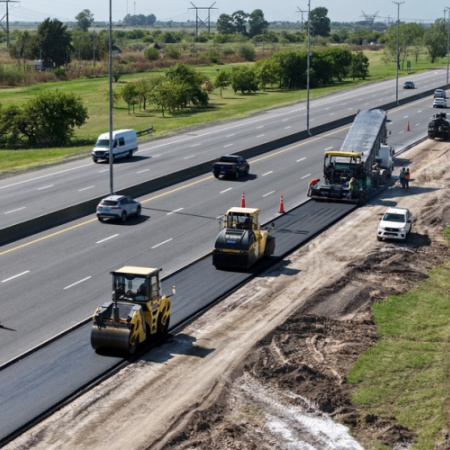 Avanza la obra del cuarto carril en la autopista Buenos Aires-La Plata